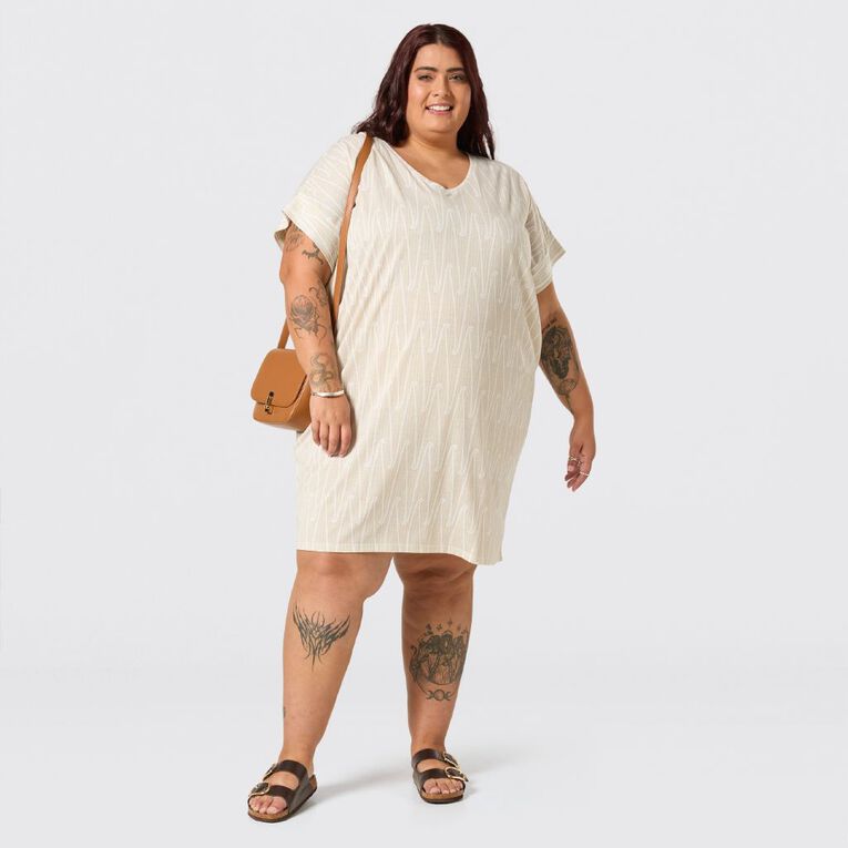 Karanga Ink Women's Curve Dress, Cream, hi-res