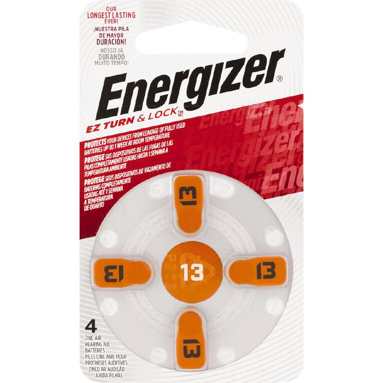 Energizer Hearing Aid Batteries AZ13 4 Pack, , hi-res