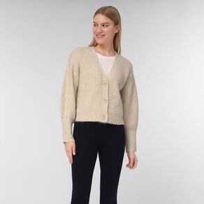 H&H Women's Long Puff Sleeve Cardi