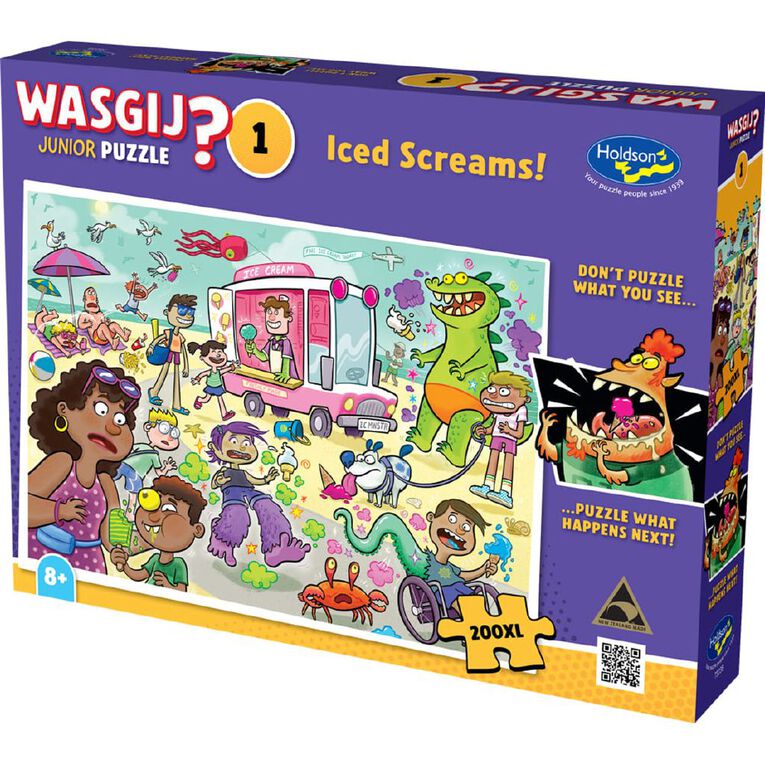 WASGIJ Junior #1 XL Iced Screams 200 Piece Puzzle, , hi-res