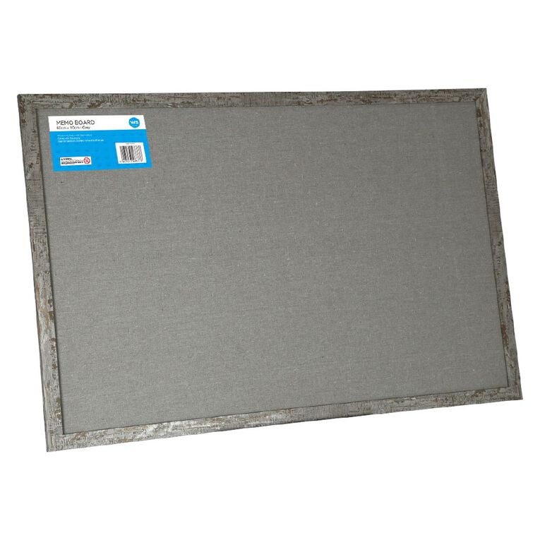 WS Memo Board Grey Mid 60cm x 90cm Grey Mid The Warehouse