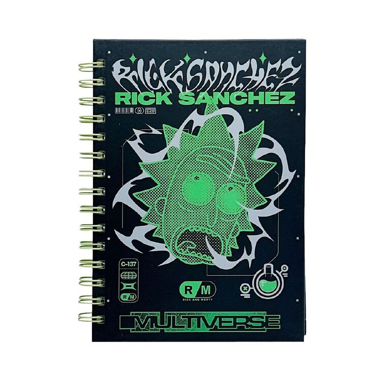 Rick and Morty Spiral Notebook A5, , hi-res