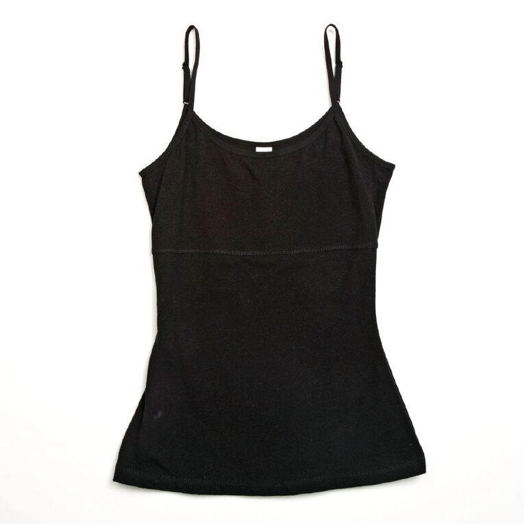 Women's Control Singlet, Black, hi-res