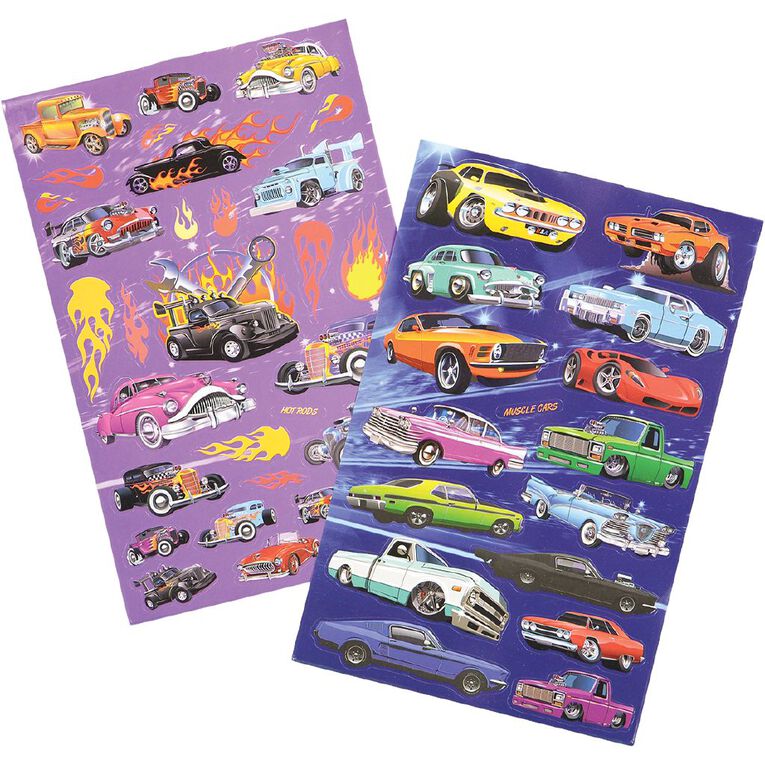 Kookie Sticker Book 6 Page Custom Cars Multi-Coloured, , hi-res