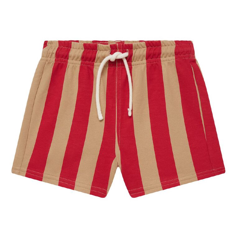 Young Original Toddler Printed French Terry Shorts, Red Mid, hi-res