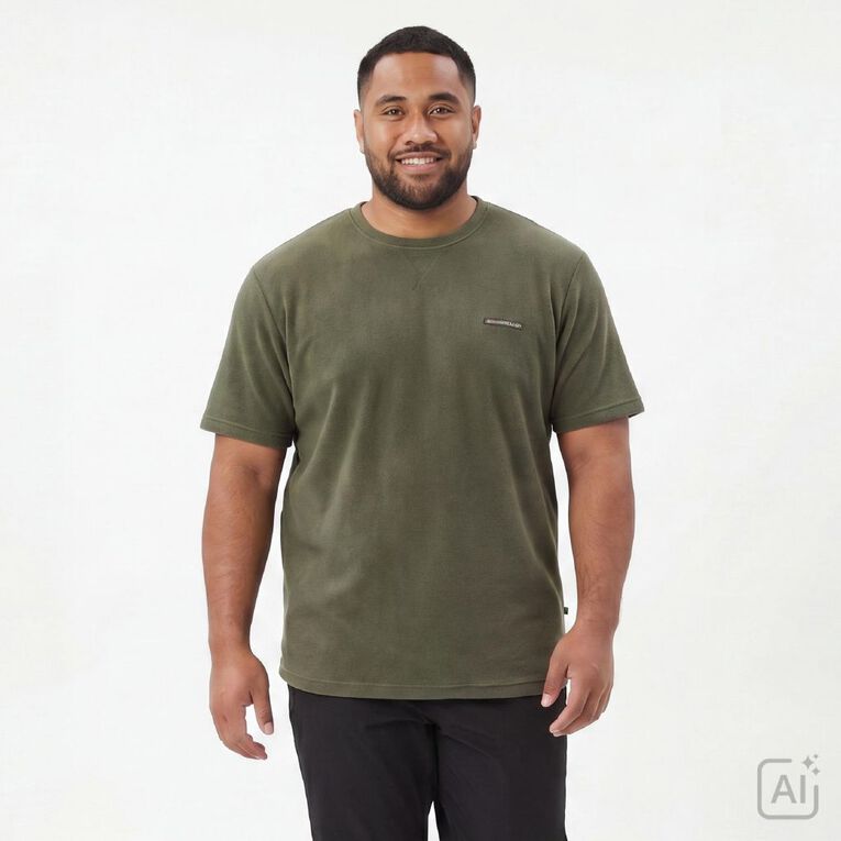 Back Country Adults' Solid Fleece Short Sleeve Tee, Green, hi-res
