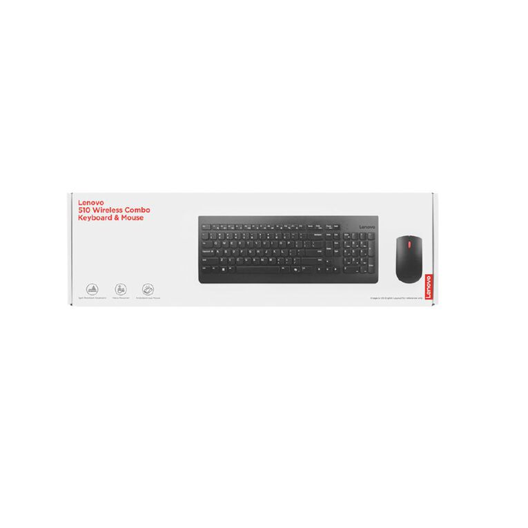 Lenovo 510 Wireless Combo Keyboard And Mouse Black, , hi-res