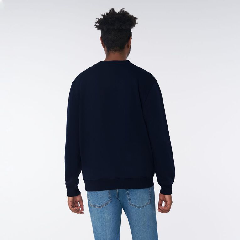 H&H Men's Plain Crew Sweatshirt, Navy, hi-res