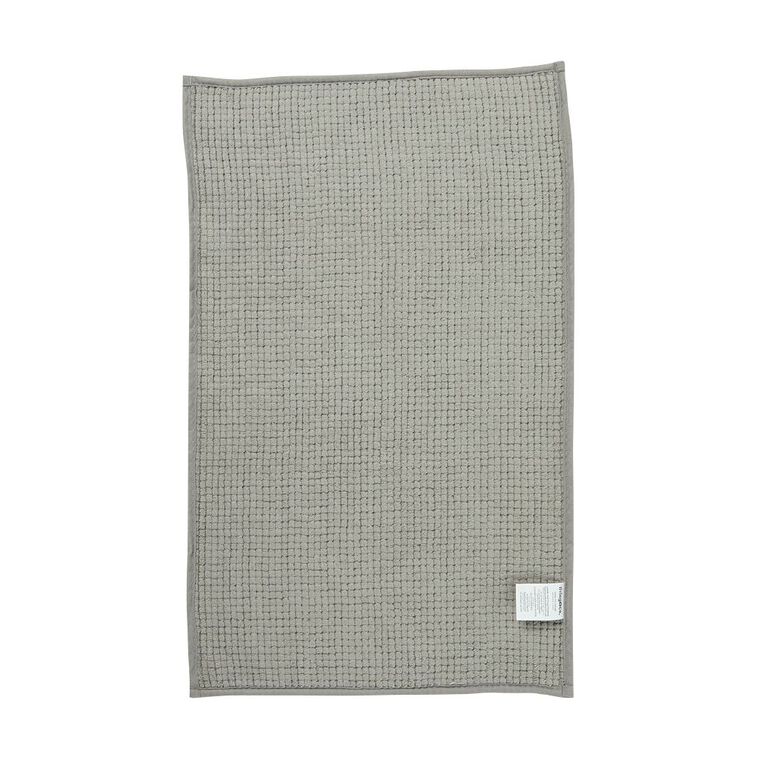 Living & Co Bath Mat Set Popcorn 2 Piece Grey Light 45cm x 75cm, , hi-res