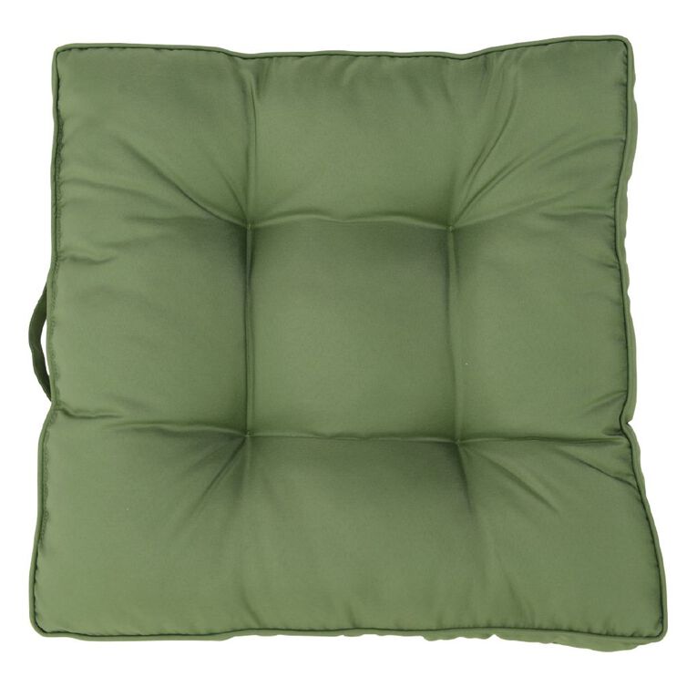 Living & Co Outdoor Cushion Floor Print Green 55cm x 55cm, , hi-res