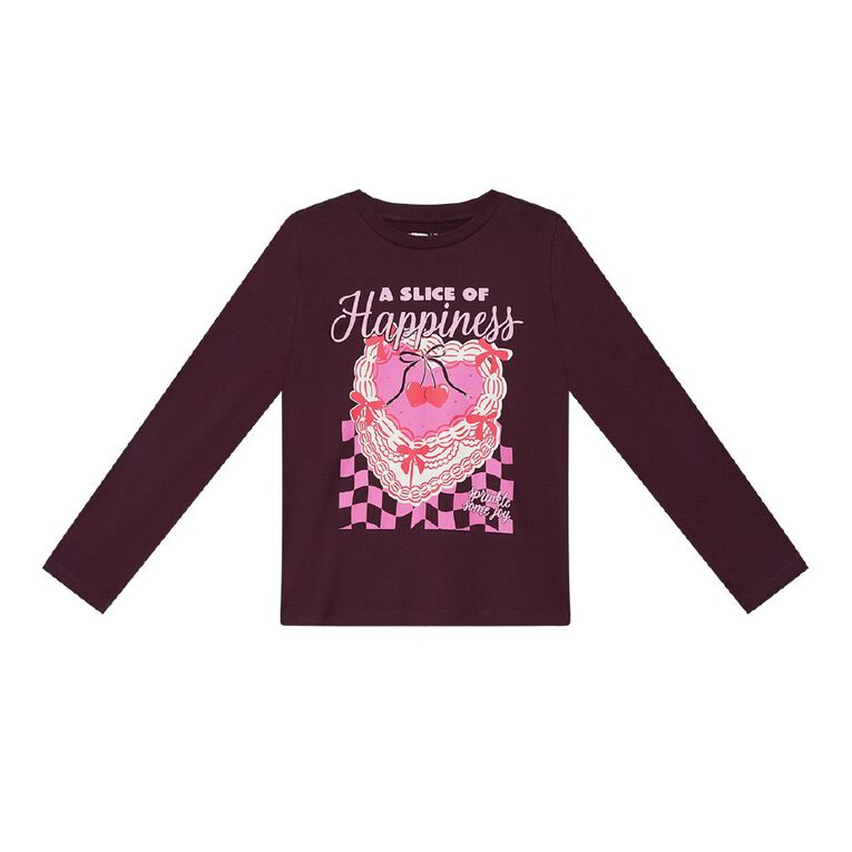 Young Original Relaxed Fit Long Sleeve Printed Tee, Red Dark, hi-res