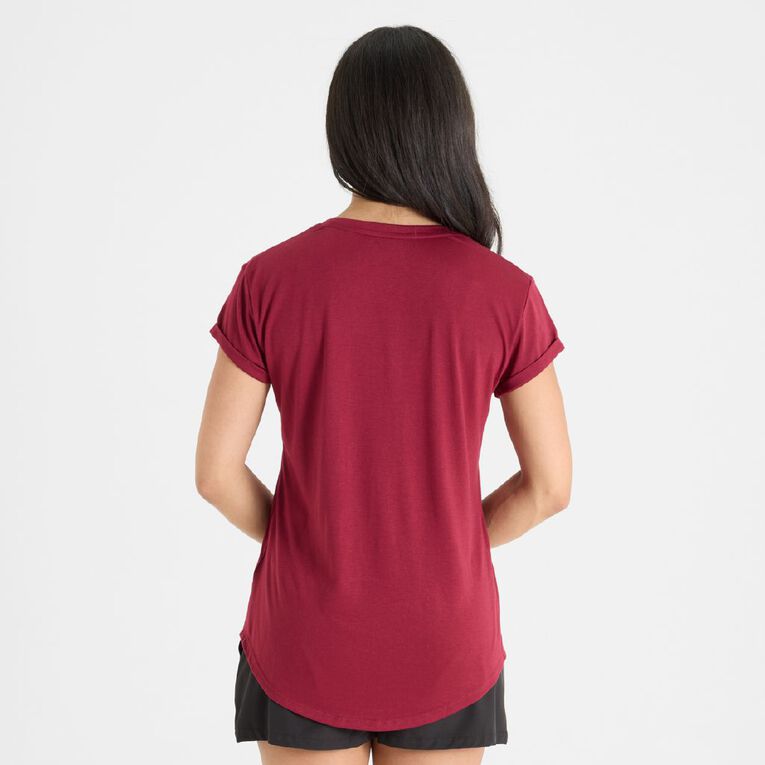 Lonsdale Women's Malden Tee, Red Mid, hi-res