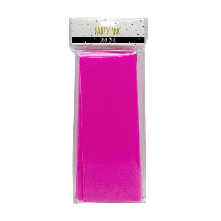 Party Inc Crepe Paper 180 x 50cm Pink 4 Pack, , hi-res