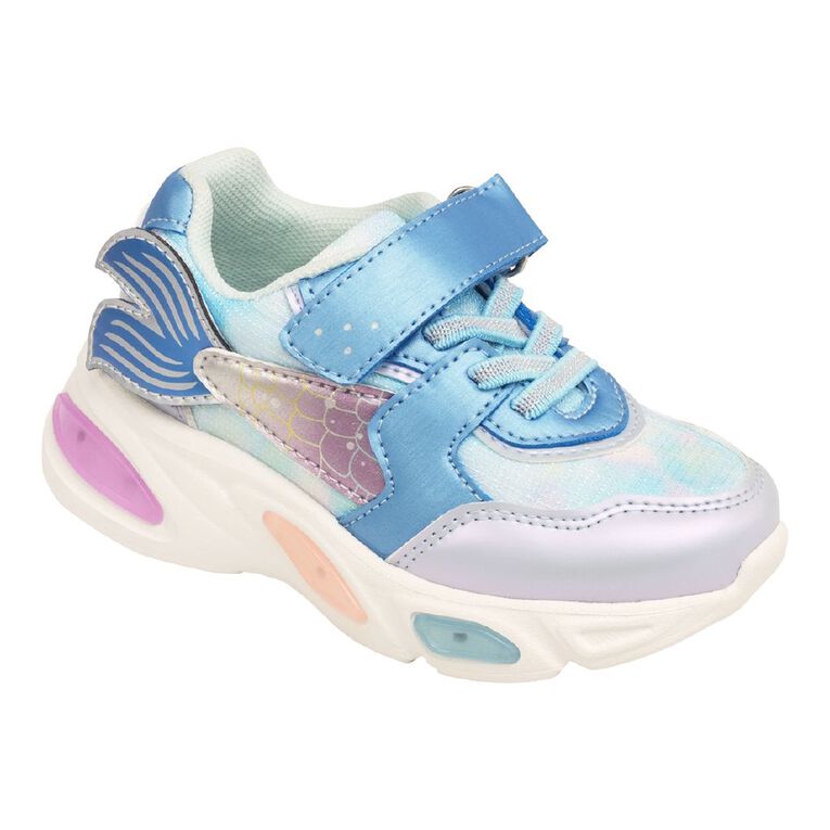 Active Intent Junior Kids' Mermaid Light Up Sneakers, Blue Light, hi-res