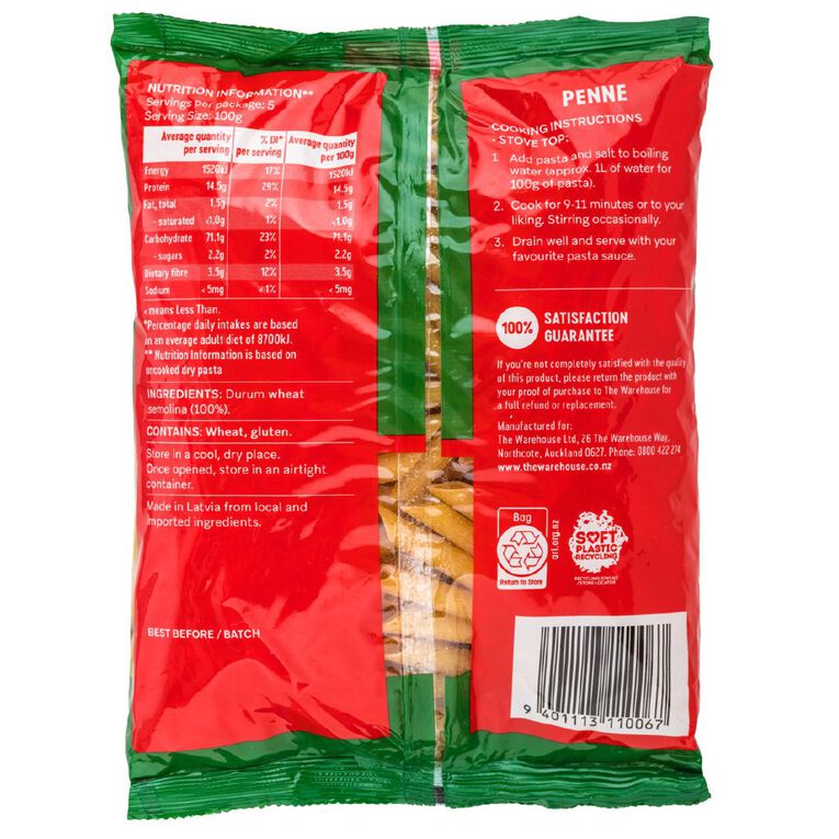 Market Kitchen Dried Pasta Penne 500g, , hi-res