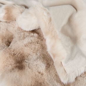 Maison d'Or Faux Fur Bubble Blanket Natural King