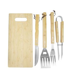 Gascraft Stainless Steel & Bamboo BBQ Tool Set 5 Piece