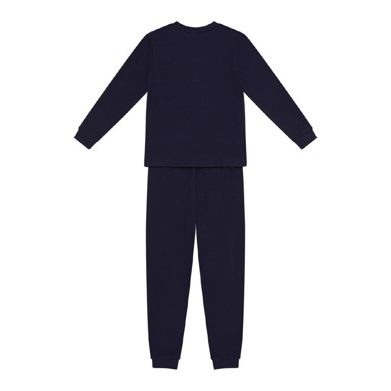 H&H Boys' Waffle Pyjama Set, Blue Dark, hi-res