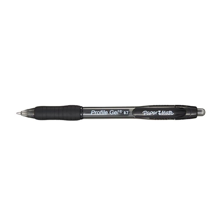 Paper Mate Profile Retractable 0.7mm Gel Pens Black 2 Pack, , hi-res