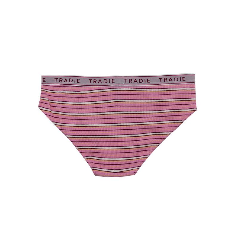 Tradie Women's Rib Boy Shorts 3 Pack, Pink Dark, hi-res