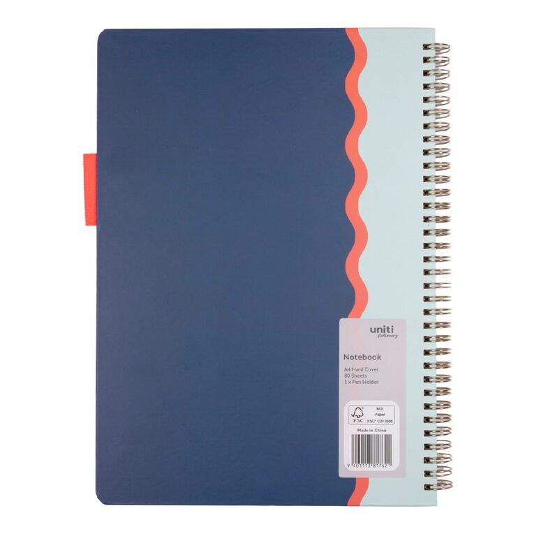 Uniti Stationery Navy A4 Notebook, , hi-res