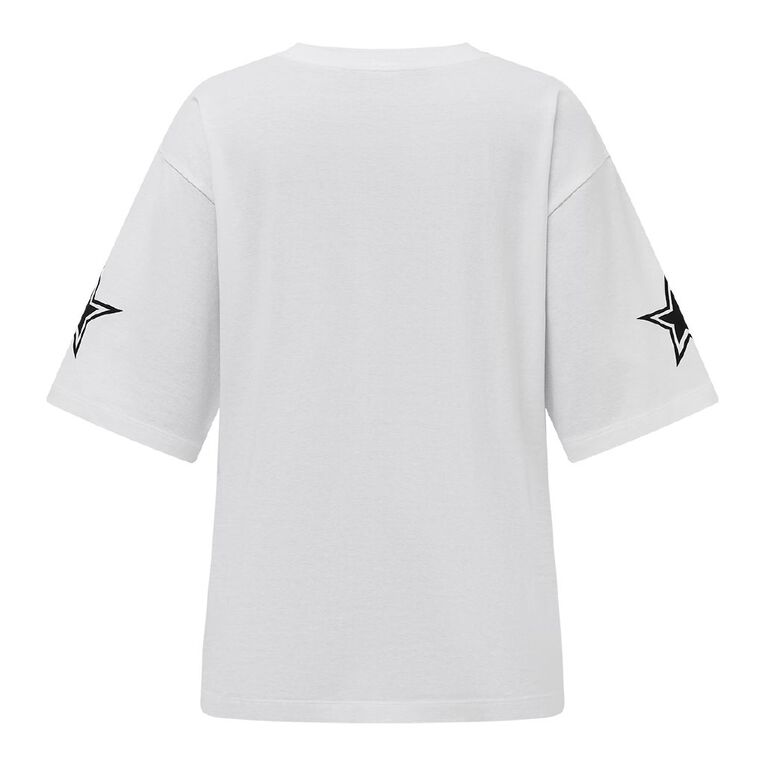 H&H Women's Short Sleeve Slouchy Sports Tee, White, hi-res