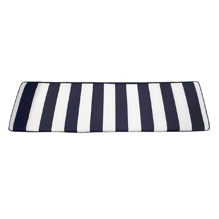Living & Co Outdoor Cushion Bench Print White/Navy, , hi-res