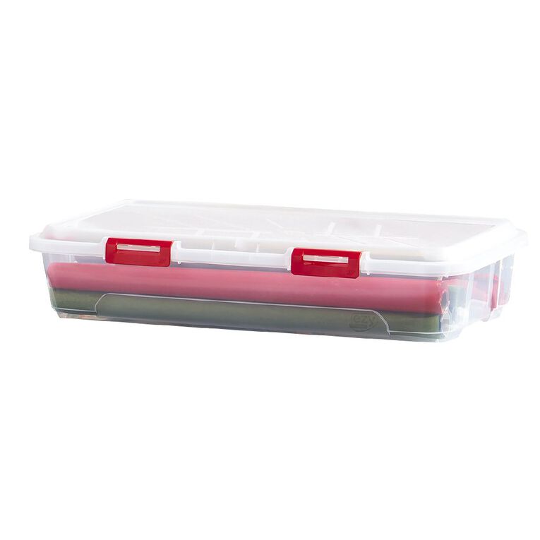 Living & Co Wrapping Paper Storage Box Clear 50.5L Clear The Warehouse