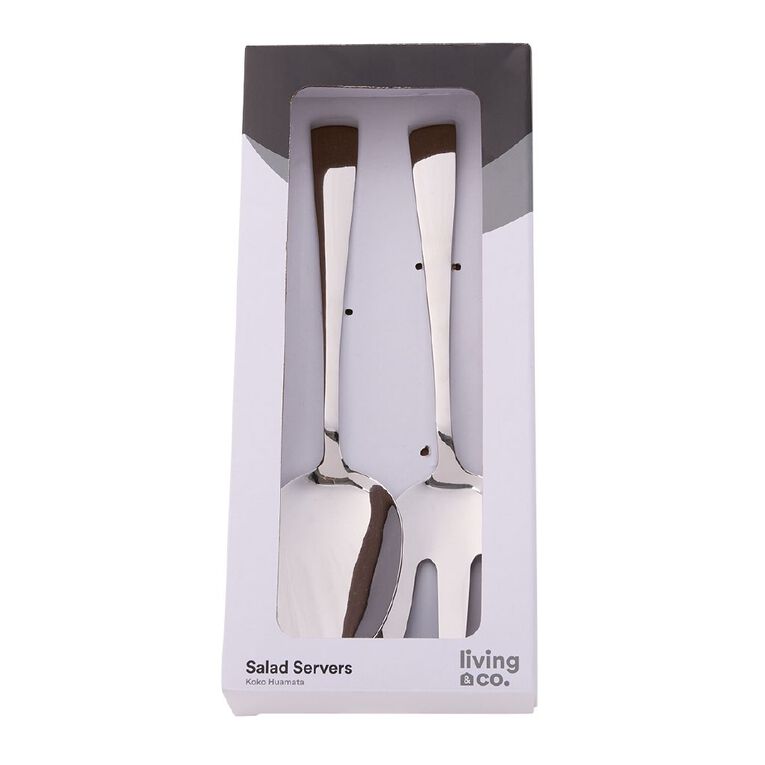 Living & Co Urban Salad Serving 2 Piece Set Stainless Steel, , hi-res