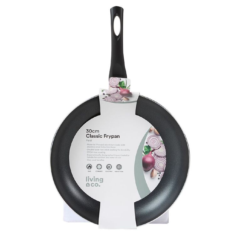 Living & Co Classic Frypan Black 30cm, , hi-res