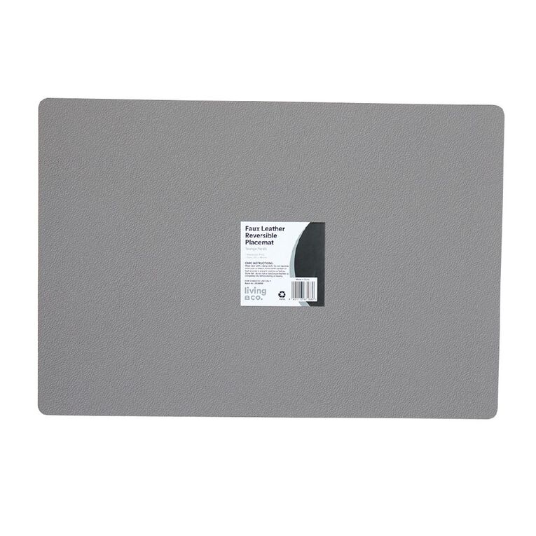 Living & Co Faux Leather Reversible Placemat Lt Sage 40cm, , hi-res