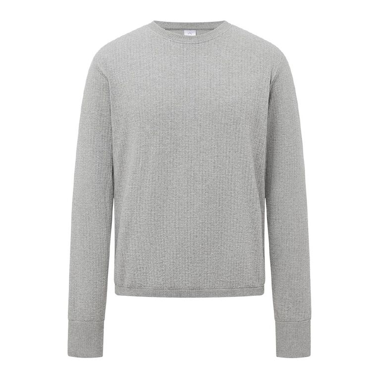 Active Intent Men's Longsleeve Seamless Top, Grey Mid, hi-res