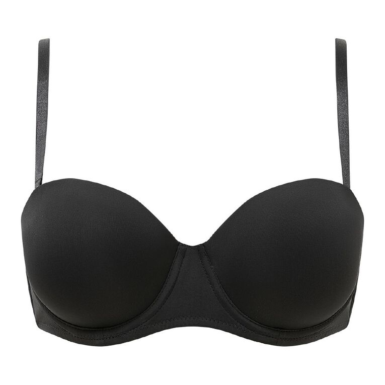H&H Women's Strapless Bra, Black, hi-res