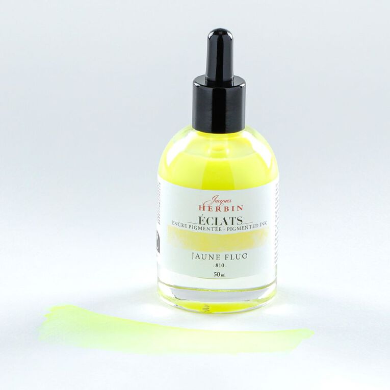 Jacques Herbin Eclats Pigmented Ink Fluoro Yellow 50ml, , hi-res