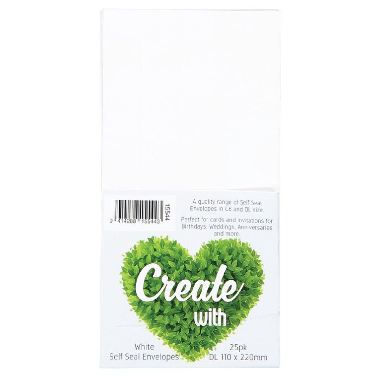 Create With DL Envelope White 25 Pack, , hi-res