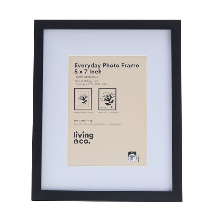 Living & Co Everyday Photo Frame 5in x 7in Black, , hi-res
