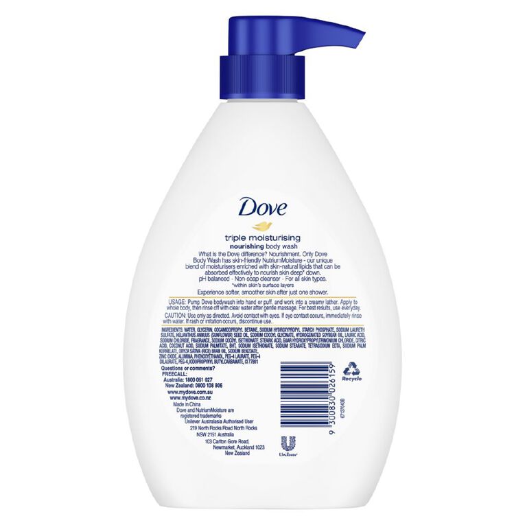 Dove Body Wash Triple Moisturising 720ml, , hi-res