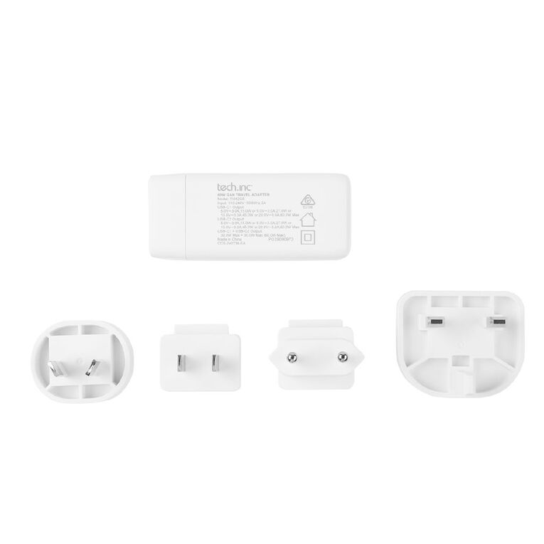Tech.Inc 60W Gan Travel Adaptor White, , hi-res
