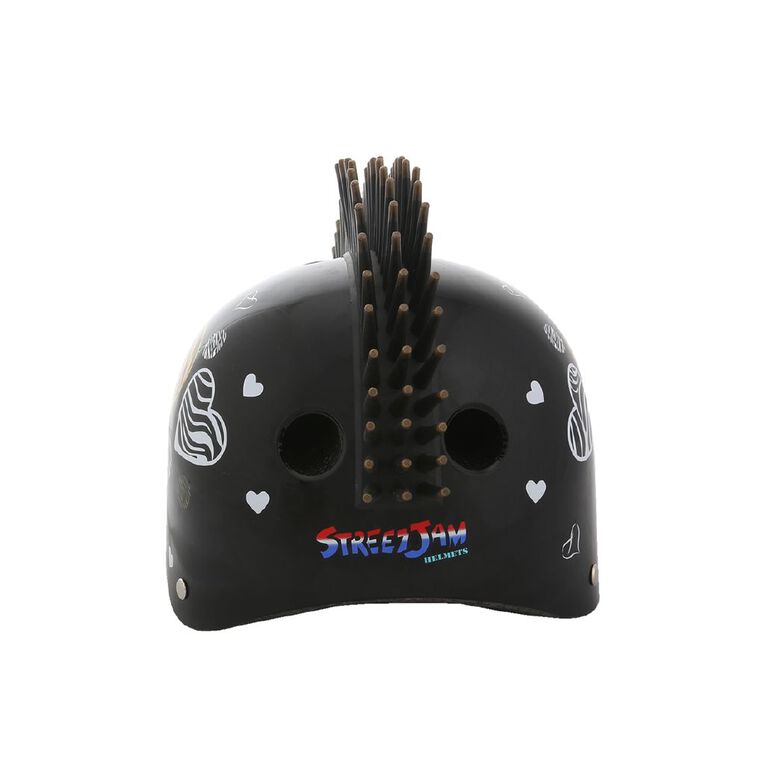 Street Jam Zebra Helmet Heart Mohawk Black Medium, , hi-res