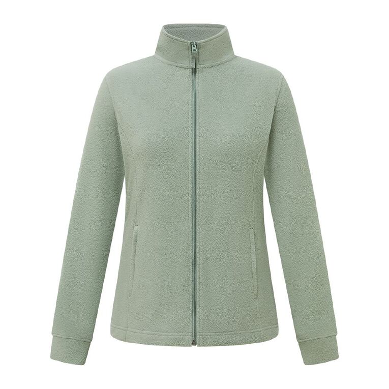 H&H Women's Microfleece Zip-Thru, Green Light, hi-res