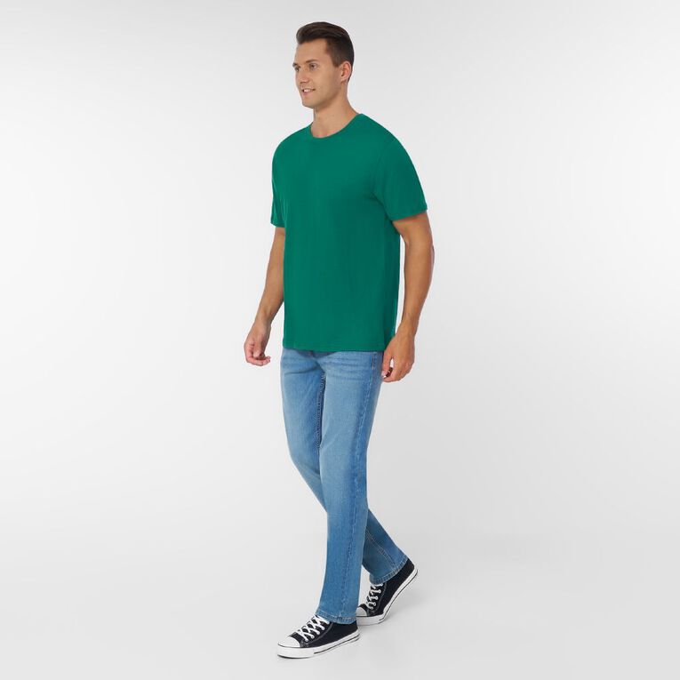 H&H Men's Regular Fit Plain Tee, Green Dark Tidepool, hi-res