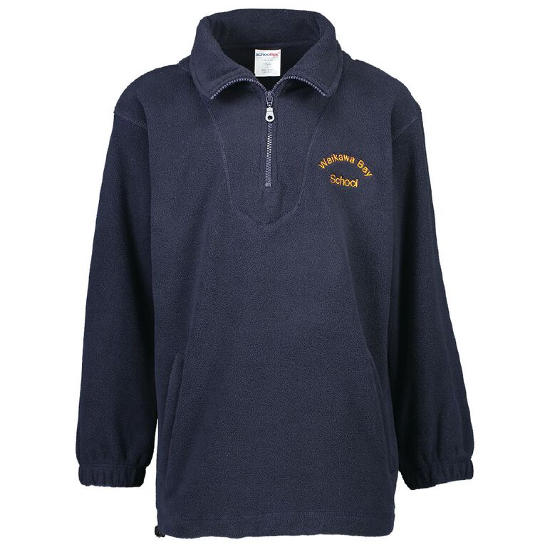 Schooltex Waikawa Bay Polar Fleece Top with Embroidery, Navy, hi-res