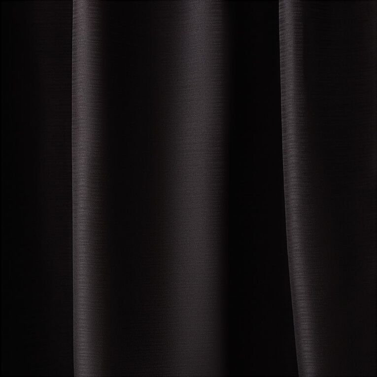 Living & Co Sienna Curtains Black 150-230cm Wide/205cm Drop, , hi-res