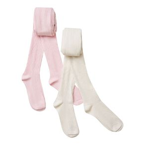 H&H Girls' Cable Tights 2 Pack