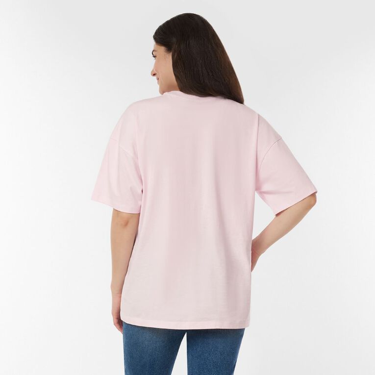 H&H Women's Short Sleeve Boyfriend Graphic Tee, Pink Light CHERRY BLO, hi-res