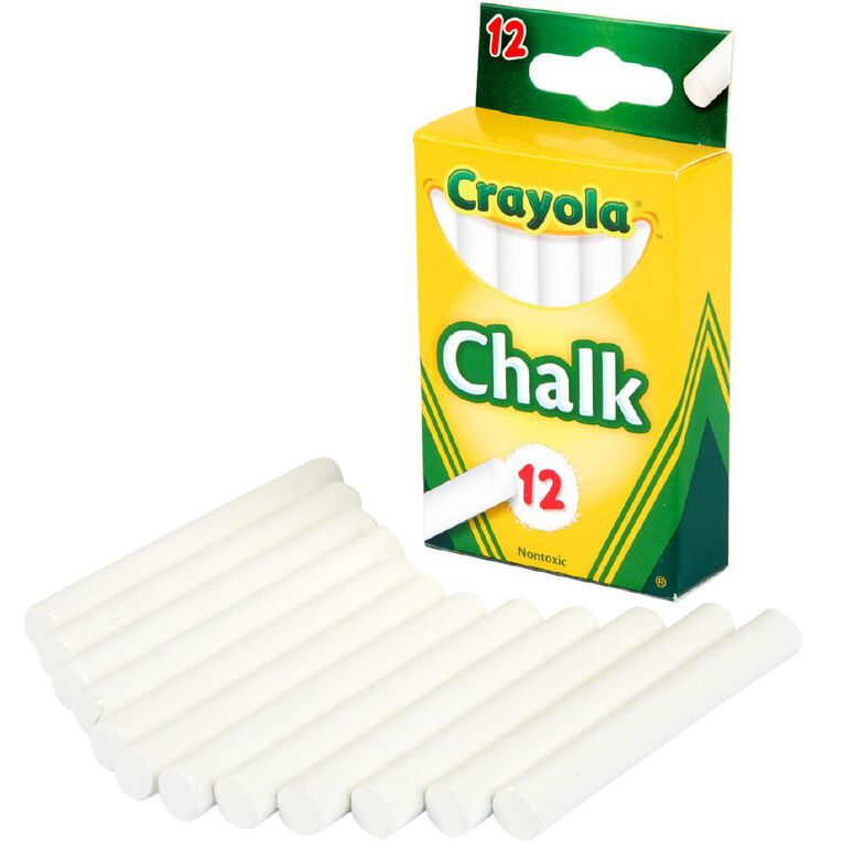Crayola Chalk 12 Pieces White, , hi-res