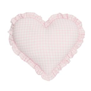 Living & Co Kids Cushion Gingham Heart Pink