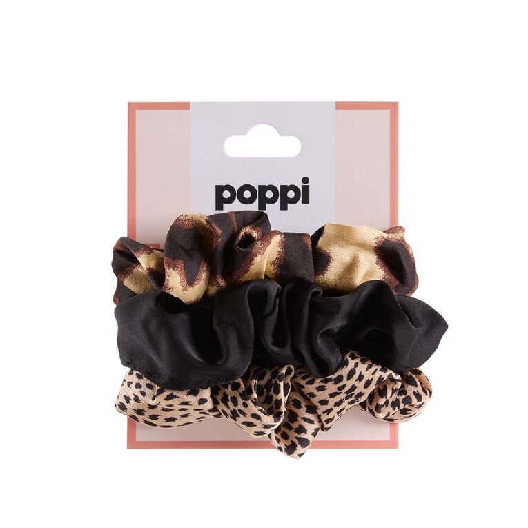 Poppi Large Scrunchies Leopard 3 Pack, , hi-res
