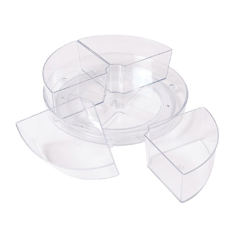 Living & Co Clarion 4 Section Turntable Clear, , hi-res