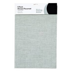 Living & Co Rectangle Woven Placemat Sage 4 Pack